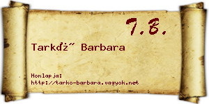 Tarkó Barbara névjegykártya
